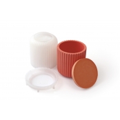 Moule en Silicone Pot Lisse et Nervuré Avec Couvercle Diam 7,8 cm H 8 cm