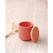 Moule en Silicone Pot Lisse et Nervuré Avec Couvercle Diam 7,8 cm H 8 cm
