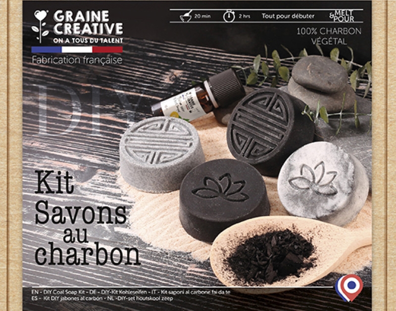 Kit DIY Savon au Charbon - Graine créative référence 200532
