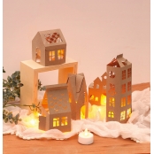 Maisons Kraft pour déco de Noël 5 pièces