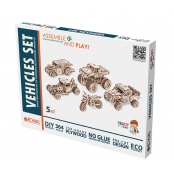 Maquette 3D en Bois Puzzle Lot de 5 Véhicules