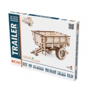 Maquette 3D en Bois Puzzle Remorque de Tracteur
