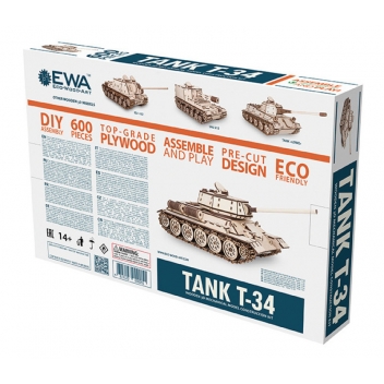 560130 - 4815123000051 - Ewa - Maquette 3D en Bois Puzzle Char T34 - 2