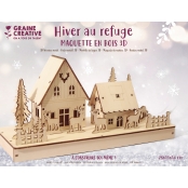Maquette en Bois Noël Decor Village Hiver au refuge