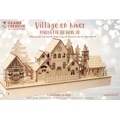 Maquette en Bois Noël Decor Village en hiver