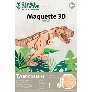 650933 - 3532436509330 - Graine créative - Maquette en Bois pour enfant Dinosaure T-Rex 49 pièces - 5