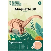 Maquette en Bois pour enfant Dinosaure Diplodocus 38 pièces