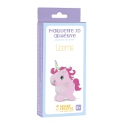 Maquette en carton pré-encollé pour enfant Licorne
