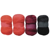 Laine cardée Nuances de rouge 4 nappes de 20 g