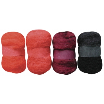 420103 - 3532434201038 - Graine créative - Laine cardée Nuances de rouge 4 nappes de 20 g - 8