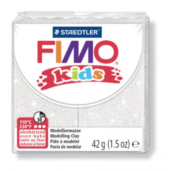 262214 - 4007817805152 - Fimo - Pâte Fimo Kids 42 g Blanc pailleté 8030.052 - 4