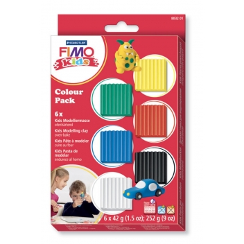 262250 - 4007817805176 - Fimo - Pâte Fimo Kids Kit 6 couleurs garcon 8032.01 - 4