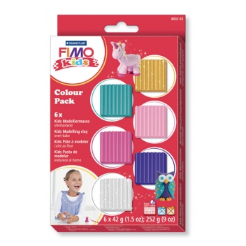 262251 - 4007817805183 - Fimo - Pâte Fimo Kids Kit 6 couleurs fille 8032.02 - 2