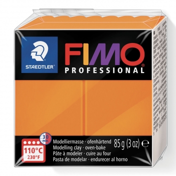 263113 - 4007817800218 - Fimo - Pâte Fimo 85 g Professional Orange 8004.4 - 3