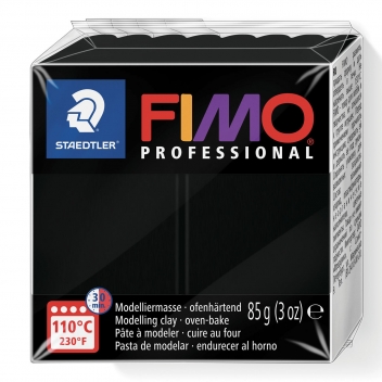 263123 - 4007817800300 - Fimo - Pâte Fimo 85 g Professional Noir 8004.9 - 3