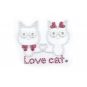 Transfert strass thermocollant Cats 7,6 x 6,4 cm