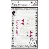 Transfert strass thermocollant Cats 7,6 x 6,4 cm