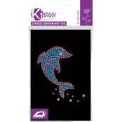 Transfert strass thermocollant Dauphin 9x10,5cm