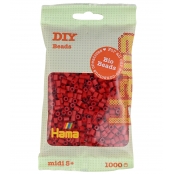 1 000 perles standard MIDI (Ø5 mm) BIO rouge noël