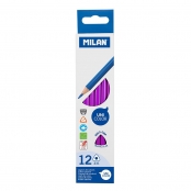Crayons de couleur lilas foncé triangulaires 12 pièces
