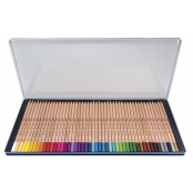 Crayons de couleur mine épaisse Ø 3,5 mm hexagonaux Boite métallique 48 pièces