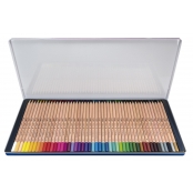 Crayons de couleur mine épaisse Ø 3,5 mm hexagonaux Boite métallique 48 pièces