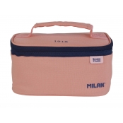 Petit sac isotherme porte-repas avec 1 Boite alimentaire (1,5 l) Rose