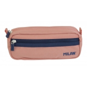 Trousse rectangulaire 2 fermetures éclair série 1918 Rose