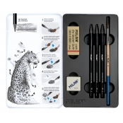 Craies graphite aquarellable Todographite Boite métallique 3 pièces + accessoires