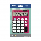 Calculatrice Dots & Buttons rose 10 chiffres grandes touches