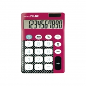 Calculatrice Dots & Buttons rose 10 chiffres grandes touches