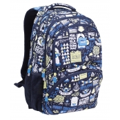Sac à dos scolaire 4 fermetures éclair (25 l) série spéciale The Yeti 2 Bleu marine
