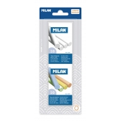 Boite 10 craies blanches + 10 craies de couleur (sulfate de calcium)
