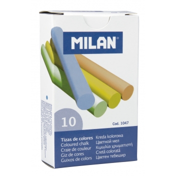 BWM9167 - 8411574091677 - Milan - Blister boîte 10 craies blanches + boîte 10 craies de couleur (sulfate de calcium) - 2
