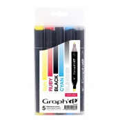 Set 5 Marqueurs à alcool Graph\'it Basic tones