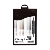 Set 12 Marqueurs à alcool Graph\'it Mix Grey colors