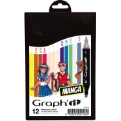 Set 12 Marqueurs à alcool Graph\'it Manga colors