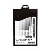 Set 12 Marqueurs à alcool Graph\'it Neutral Greys colors