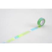 Masking Tape MT 1,5 cm Pois-rayure bleu & vert