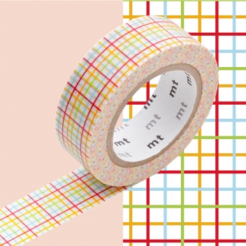 MT01D123Z - 4971910185735 - Masking Tape (MT) - Masking Tape MT 1,5 cm Quadrillage rouge - 2