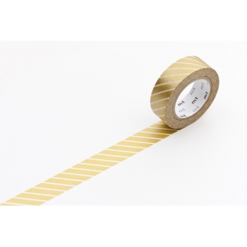 MT01D144RZ - 4971910281222 - Masking Tape (MT) - Masking Tape MT 1,5 cm Rayé or & blanc