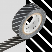Masking Tape MT 1,5 cm Rayé noir & blanc