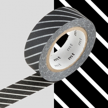MT01D153Z - 4971910184868 - Masking Tape (MT) - Masking Tape MT 1,5 cm Rayé noir & blanc - 2
