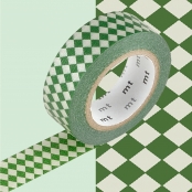 Masking Tape MT 1,5 cm Carreaux vert & or