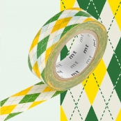 Masking Tape MT 1,5 cm Arlequin jaune & vert