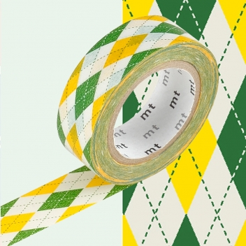 MT01D163Z - 4971910184967 - Masking Tape (MT) - Masking Tape MT 1,5 cm Arlequin jaune & vert - 2