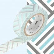 Masking Tape MT 1,5 cm Tressage bleu & argent