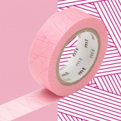 Masking Tape MT 1,5 cm Trame messy rose
