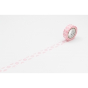 Masking Tape MT 1,5 cm Rond hachuré rose