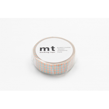 MT01D270Z - 4971910200728 - Masking Tape (MT) - Masking Tape MT 1,5 cm Quadrillage bleu & orange